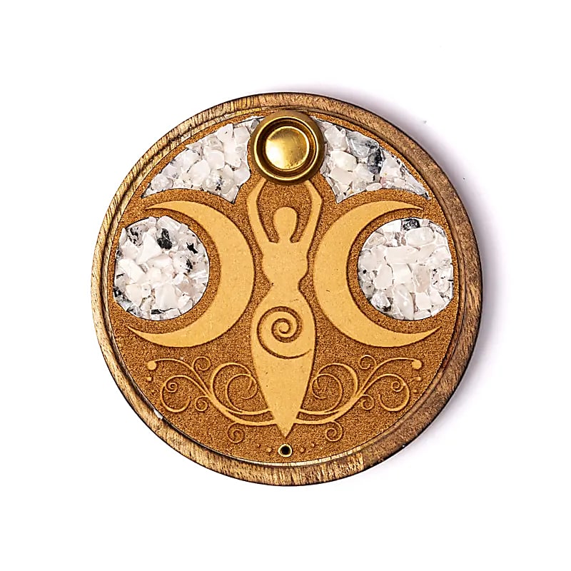 Moon Goddess Incense Holder | With Rainbow Moonstone | Amstercharmed
