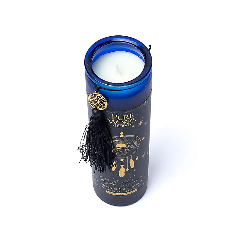 Manifestation candle Boho Dreams in glass with tassel