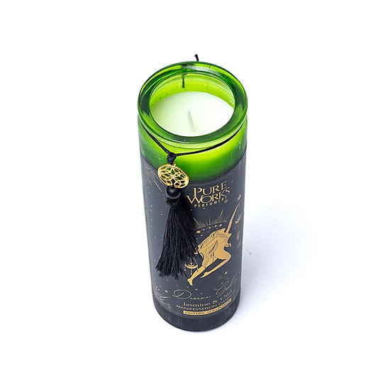 Manifestationskerze „Divine Goddess“ im Glas mit Quaste