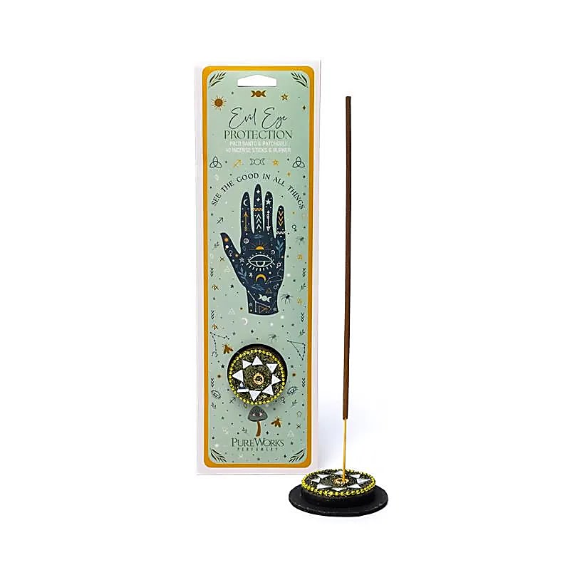 Celestial Magic Incense Evil Eye Protection + Incense Burner | Palo Santo & Patchouli
