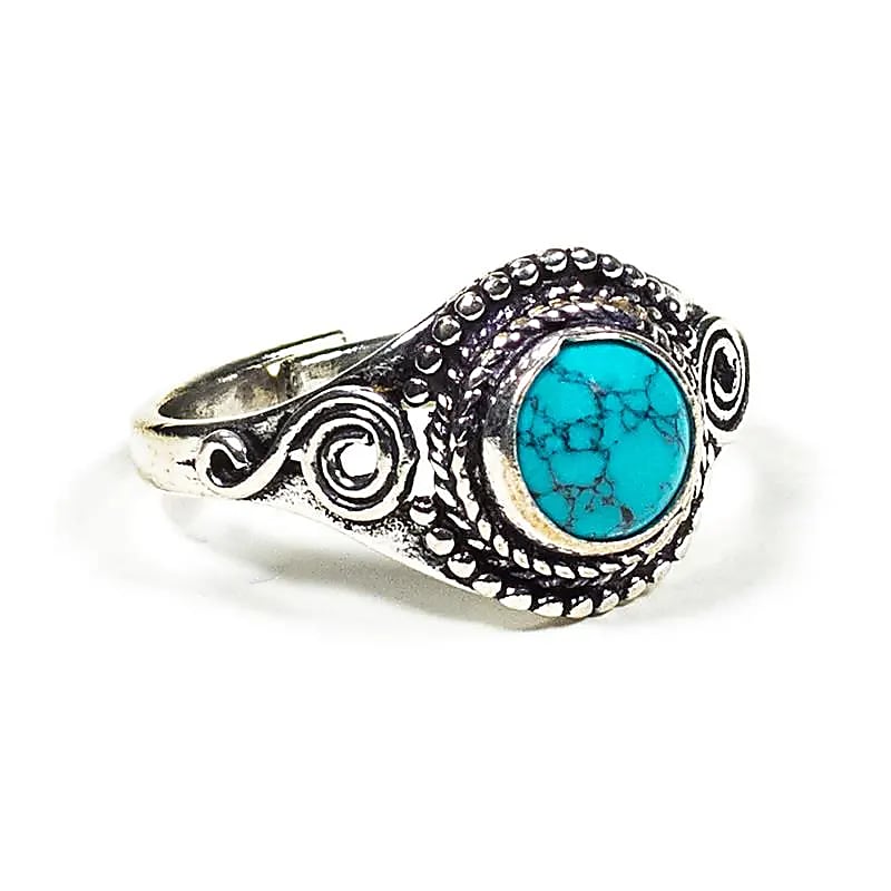 Adjustable Ring with Turquoise Stone | Spiritual Jewelry
