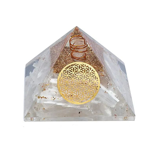 Orgoniet piramide seleniet bloem des levens 7,5 cm