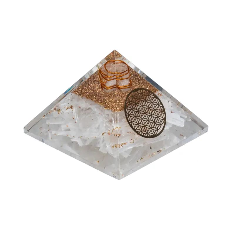 Orgoniet piramide seleniet bloem des levens 7,5 cm