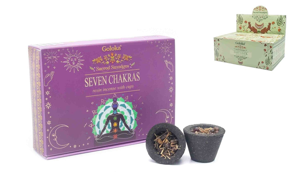 Wierookbekertje 7 Chakras – Goloka Kooltjes met Hars