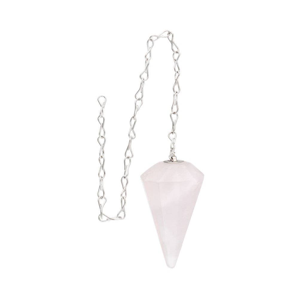 Faceted Rose Quartz Pendulum