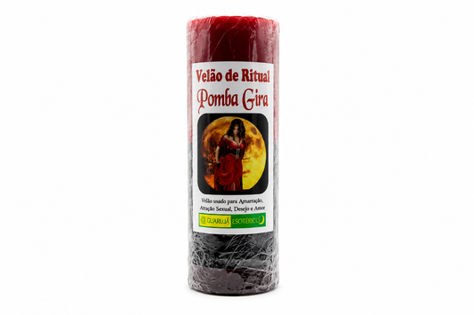 Ritualkerze Pomba Gira – Ritualkerze für Liebe, Leidenschaft & Weibliche Kraft 17x7cm