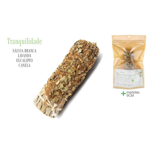 Smudge Stick Tranquility 9cm – White Sage, Lavender, Eucalyptus & Cinnamon