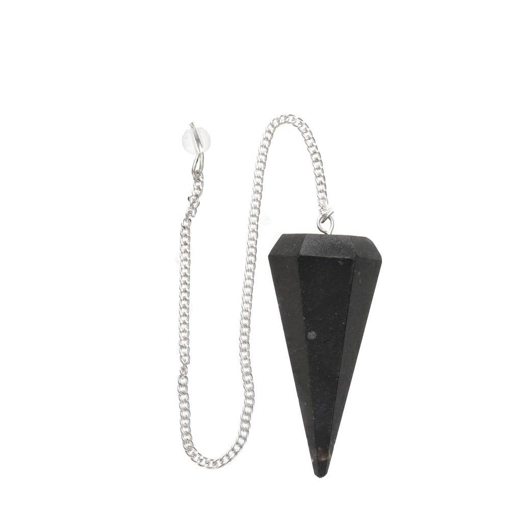Faceted Black Agate Pendulum