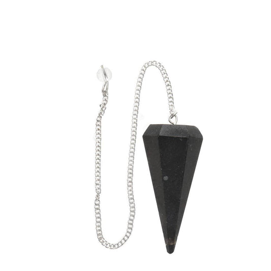 Faceted Black Agate Pendulum
