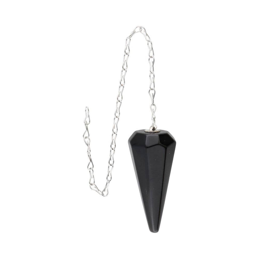 Faceted Obsidian Pendulum