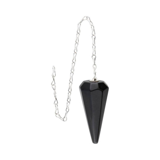 Faceted Obsidian Pendulum