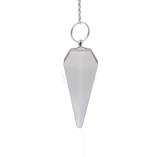 Faceted Milky Quartz Pendulum