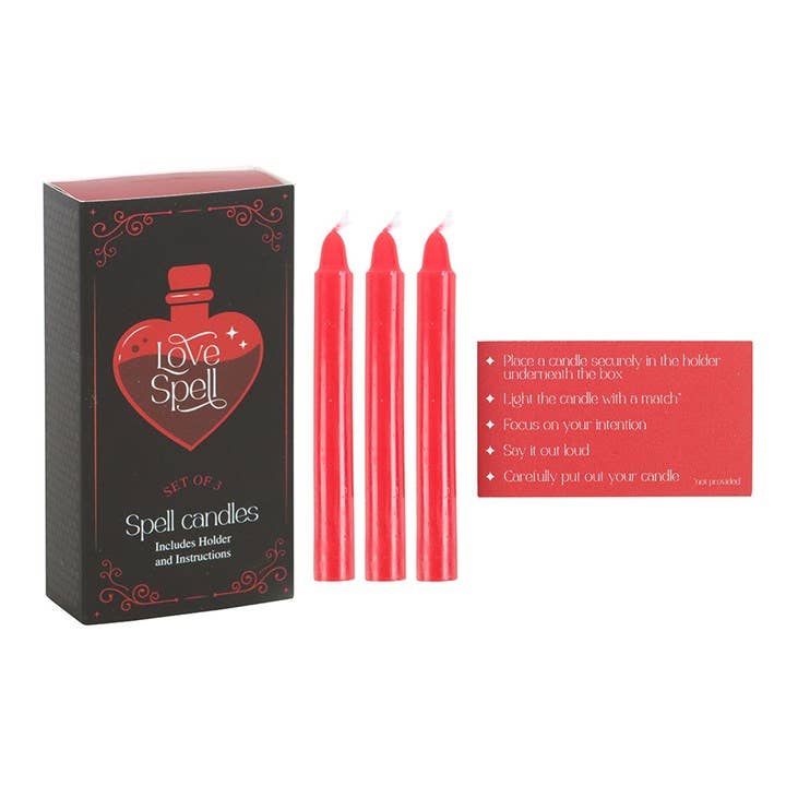 3er-Set Love Spell Kerzen in einer Box