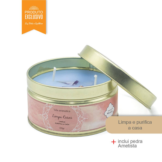 Natural Mystic House Cleaner Candle with Gemstones 120g – Esoterica Arte