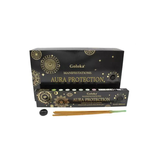 Goloka Manifestation Aura Protection Incense — Patchouli & Black Obsidian